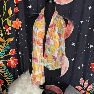 NWT Colorful Citrus Print Scarf